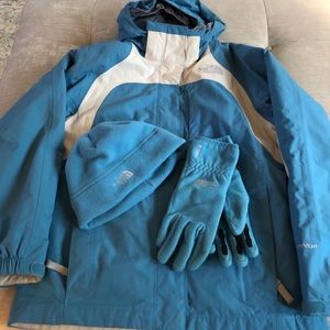 The North Face 3-in-1 Jacket w/Hat & Gloves YL/WS